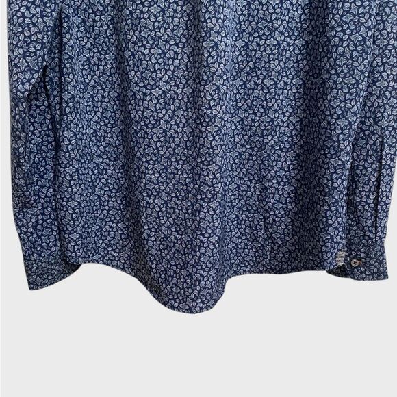 NWT Heritage by Report Collection Floral Printed Button-Down Shirt Men's XL Blue - Picture 10 of 15